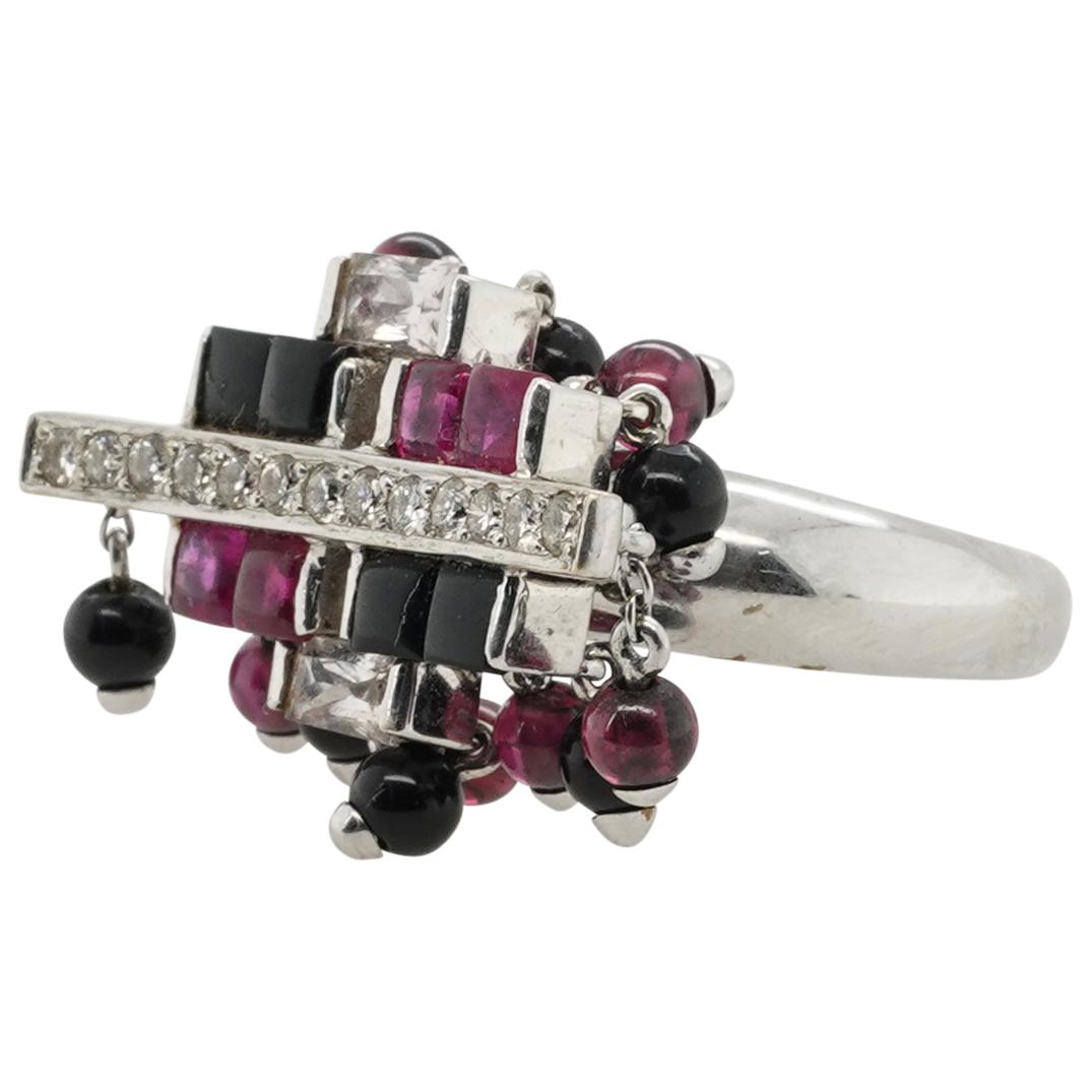 Cartier Style "Le Baiser Du Dragon" 18k Gold, Ruby and Onyx Ring (1 of 6)