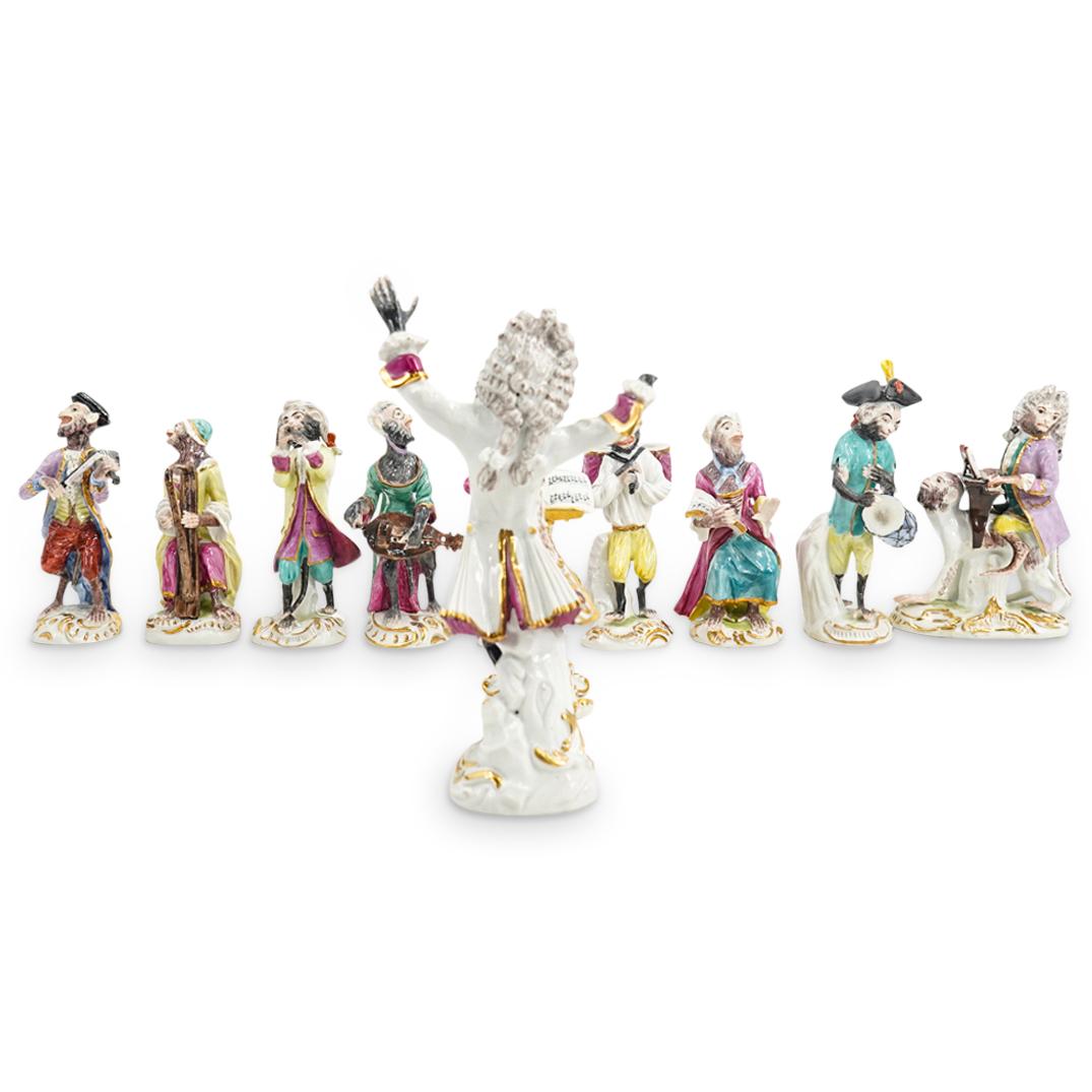 (11 Pc) Menagerie Of Meissen Porcelain Monkey Musicians (1 of 7)