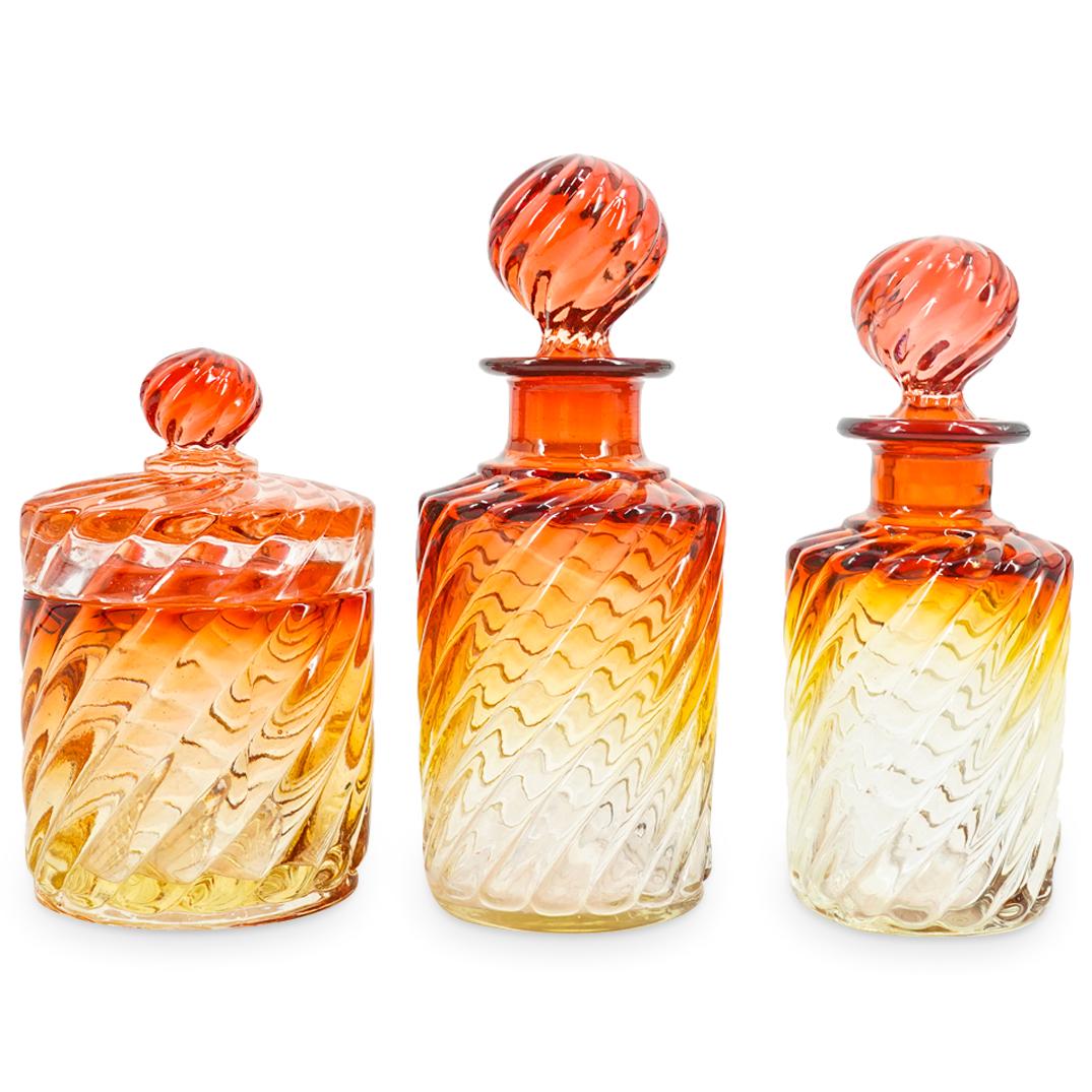 (3Pc) Baccarat Crystal Vanity Bottle & Jar Set (1 of 3)