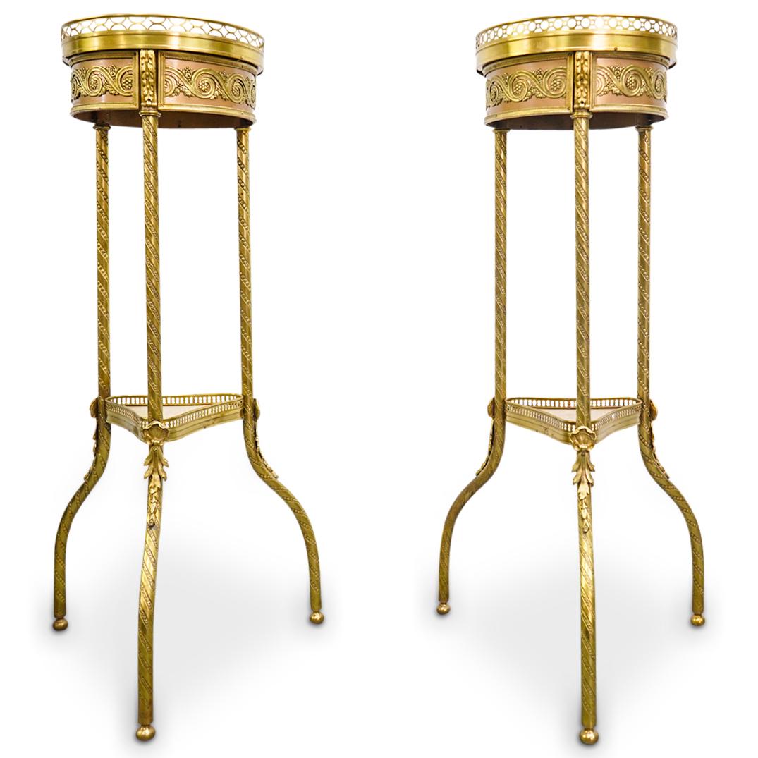 Pair Of French Empire Marble And Ormolu Occasional Tables (1 of 9)