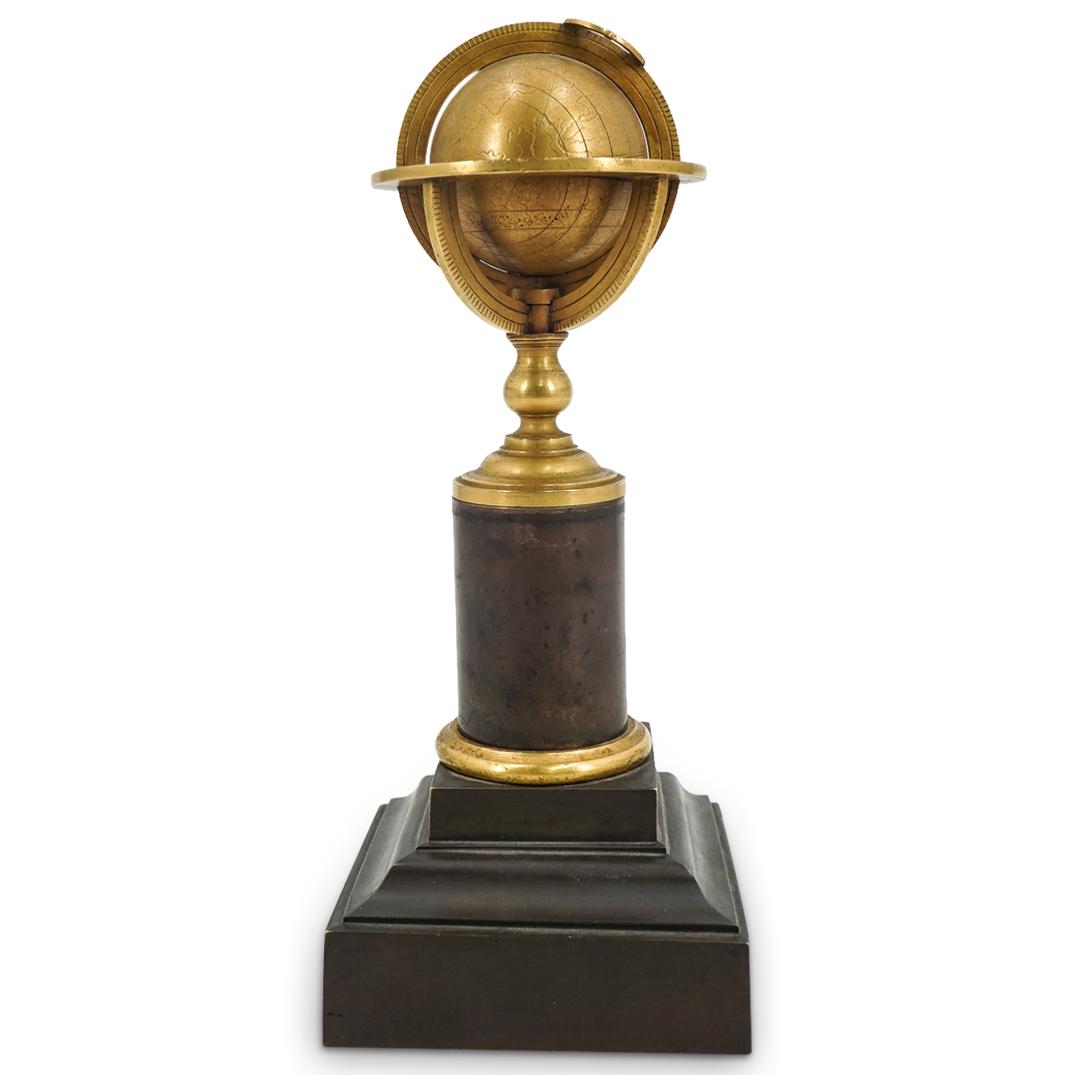 19th Century European Grand Tour Bronze Globe On Square Base (1 of 4)