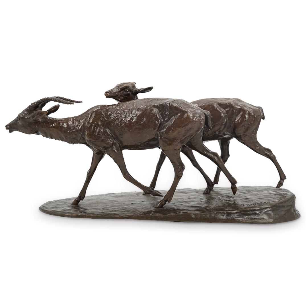 A. Rochard Antelope Bronze Sculpture (1 of 7)