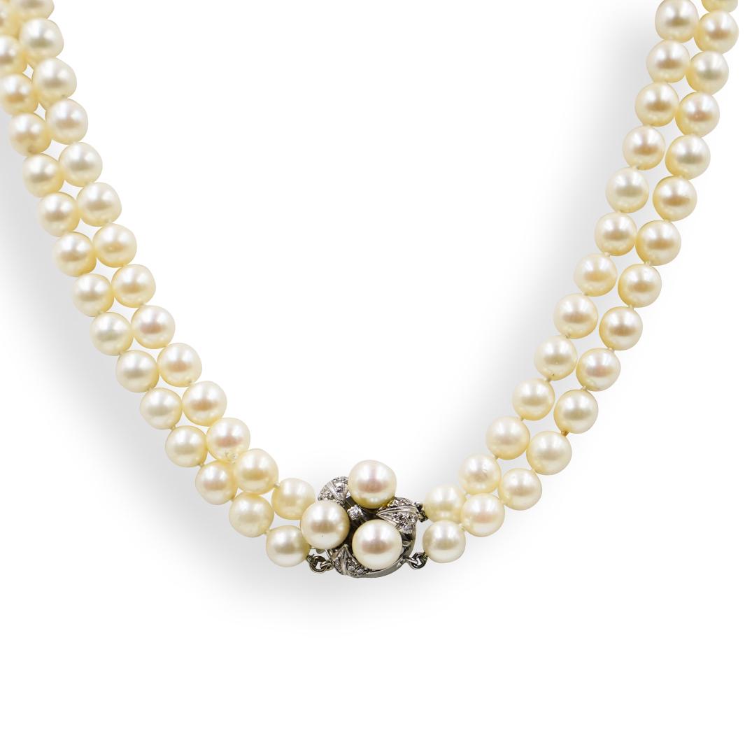 14k Gold, Diamond and Pearl Necklace (1 of 5)
