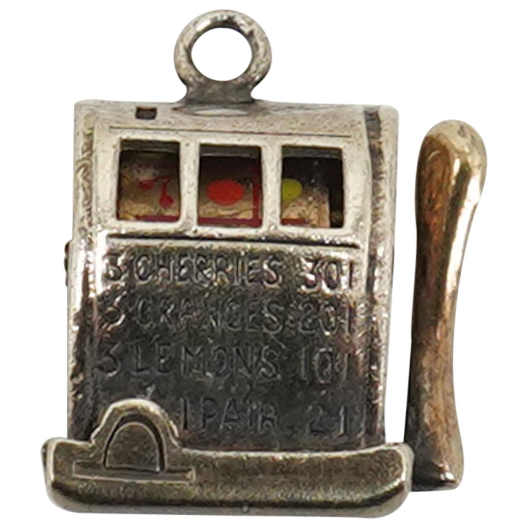 Sterling Silver Functional Slot Machine Charm Pendant (1 of 4)