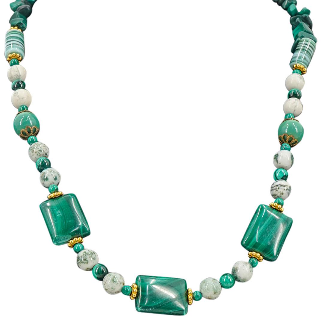Vintage Malachite Beaded Necklace (1 of 4)