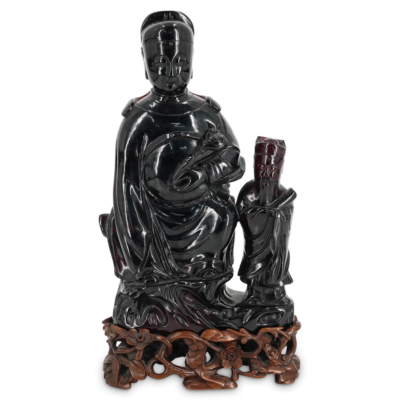 Chinese Cherry Amber Emperor Sculpture (1 of 7)