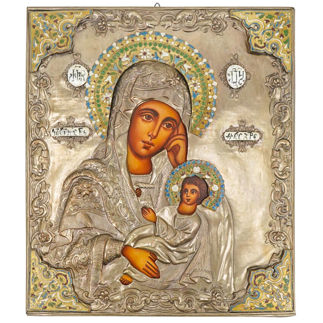 Vintage Russian Silver Madonna And Child Icon (1 of 6)