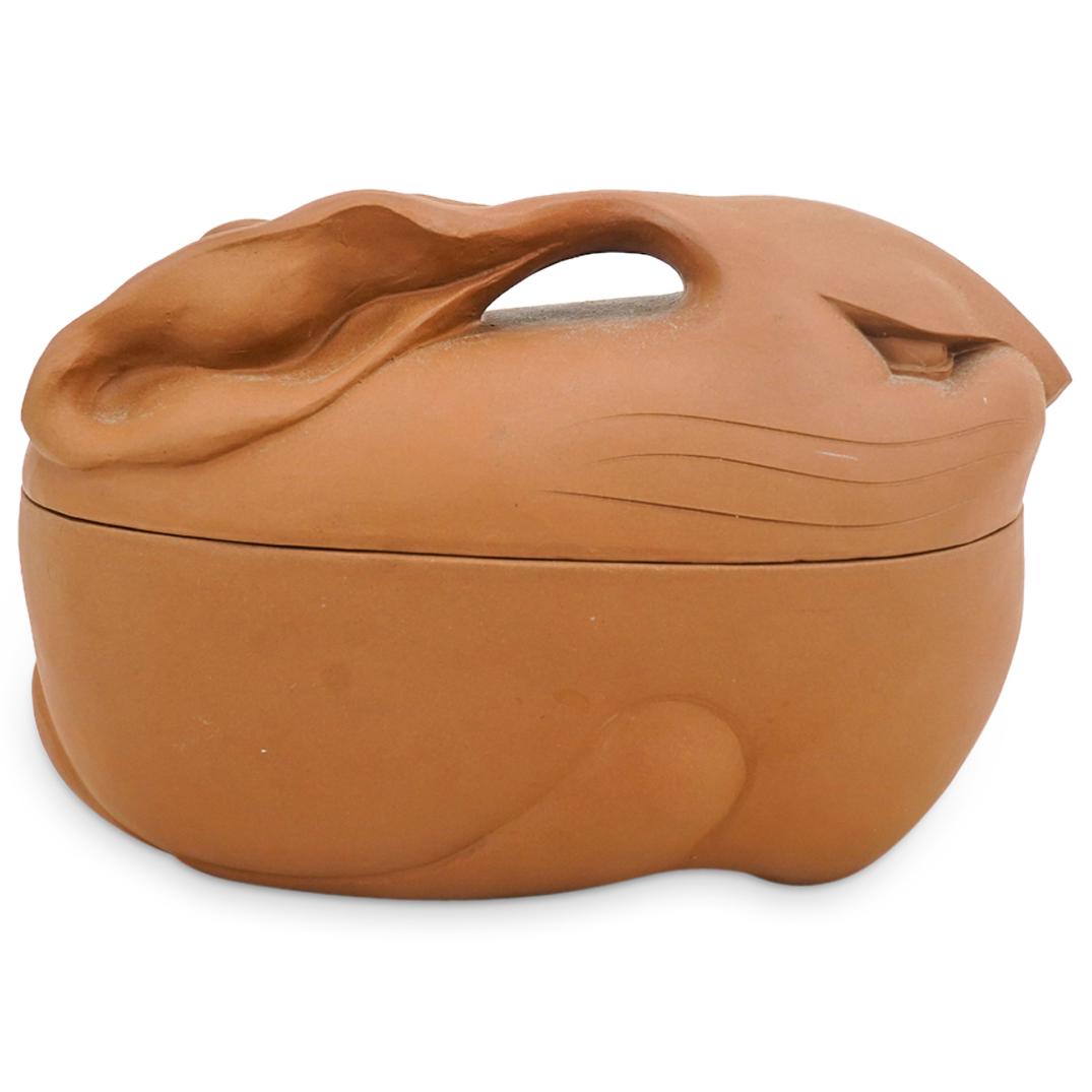 Signed Whimsical Rabbit Pottery Tureen (1 of 7)