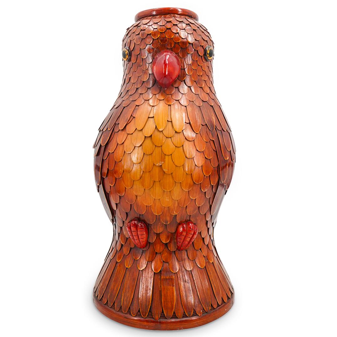 Mid Century Chinese Handcrafted Bamboo Owl Umbrella Stand (1 of 11)