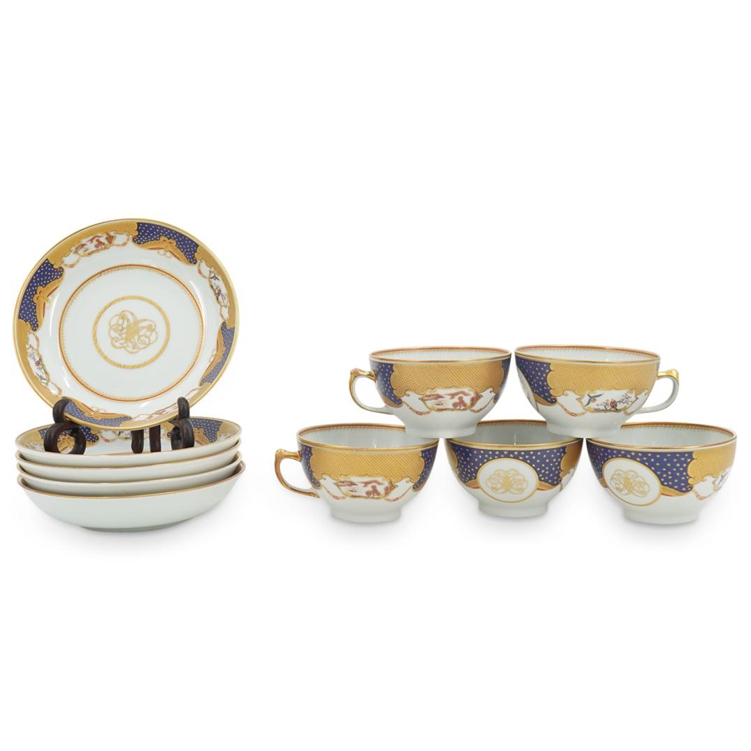 (10 Pc) Mottahedeh VA Porcelain Tea Cups & Saucer Plates Set (1 of 6)