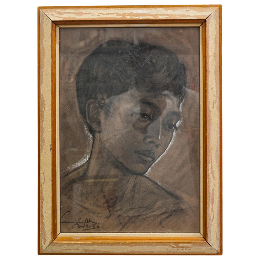 Signed Charcoal Portrait on Paper (1 of 6)