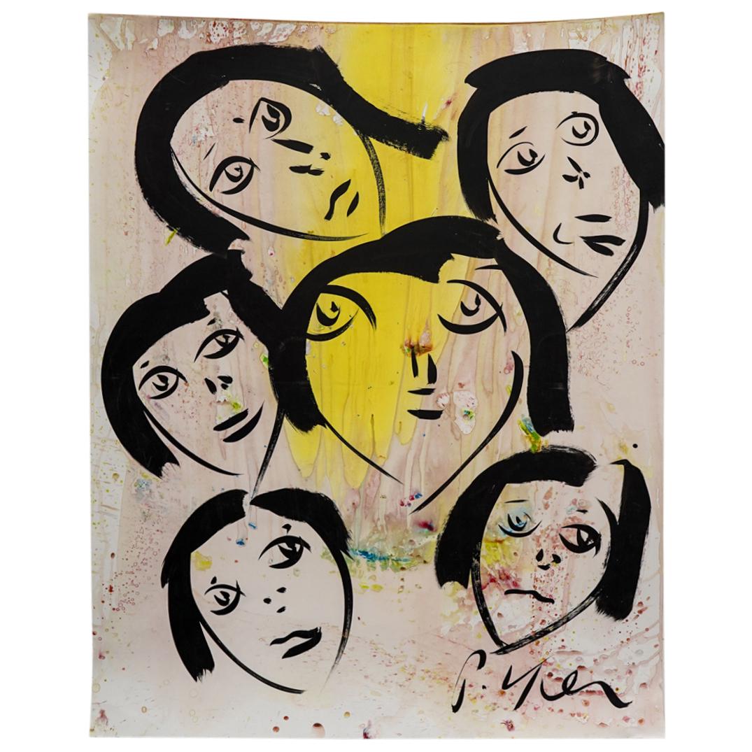 Peter Keil (b.1942) "INXS Rock Band" Portrait Oil on Paper Painting (1 of 6)