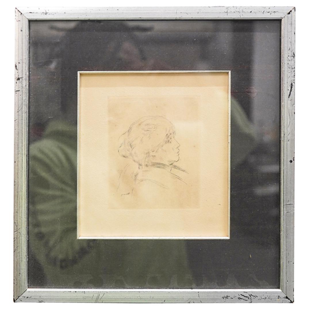 Auguste Renoir (French, 1841) "Portrait of Berthe Morisot" Etching (1 of 4)