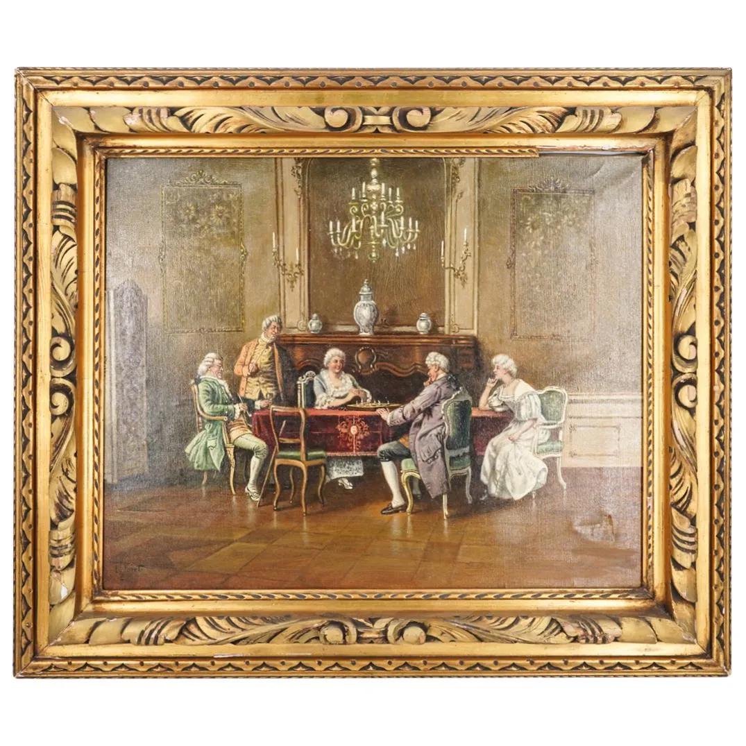 E. Laforet Oil on Canvas Painting (1 of 2)