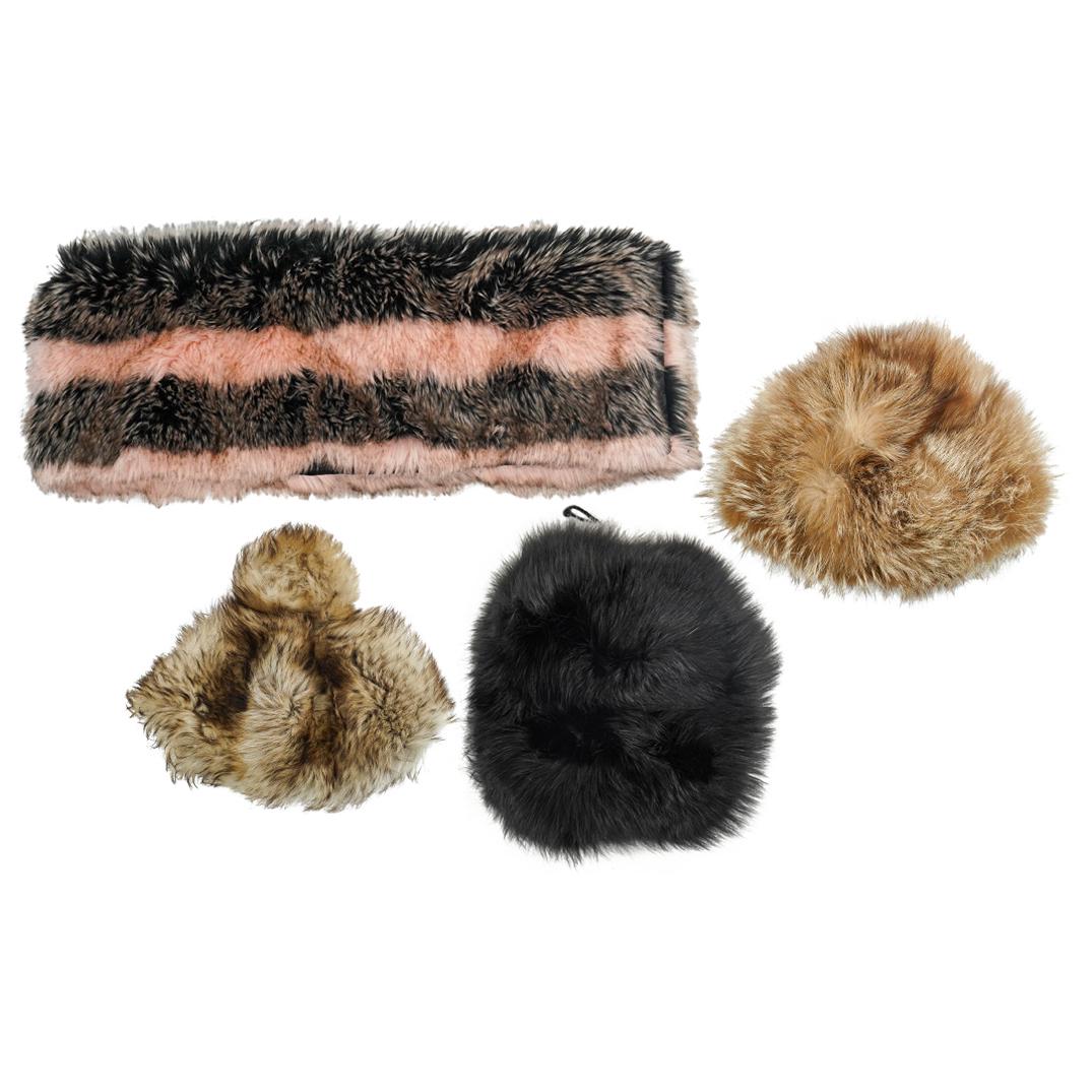 (4 Pc) Vintage Winter Fashion Fur Accessories Grouping Set (1 of 7)