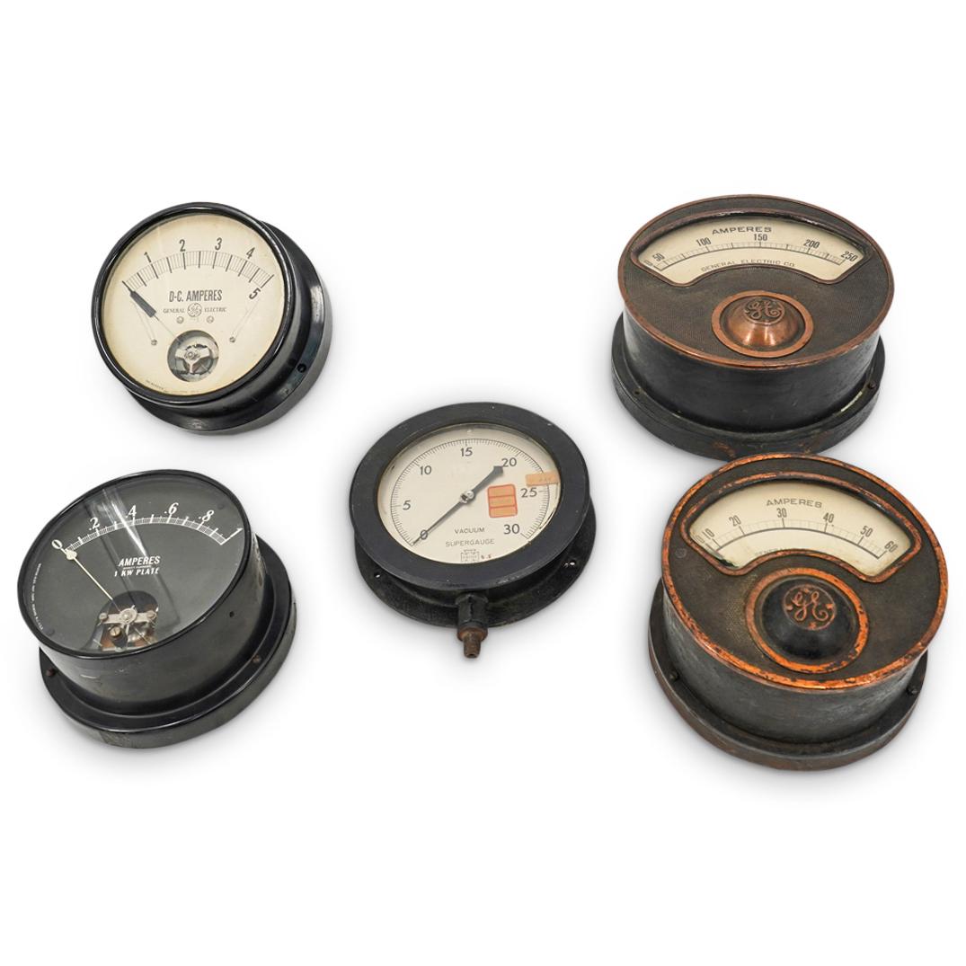 (5Pc) Antique American Electricity Gauges (1 of 8)