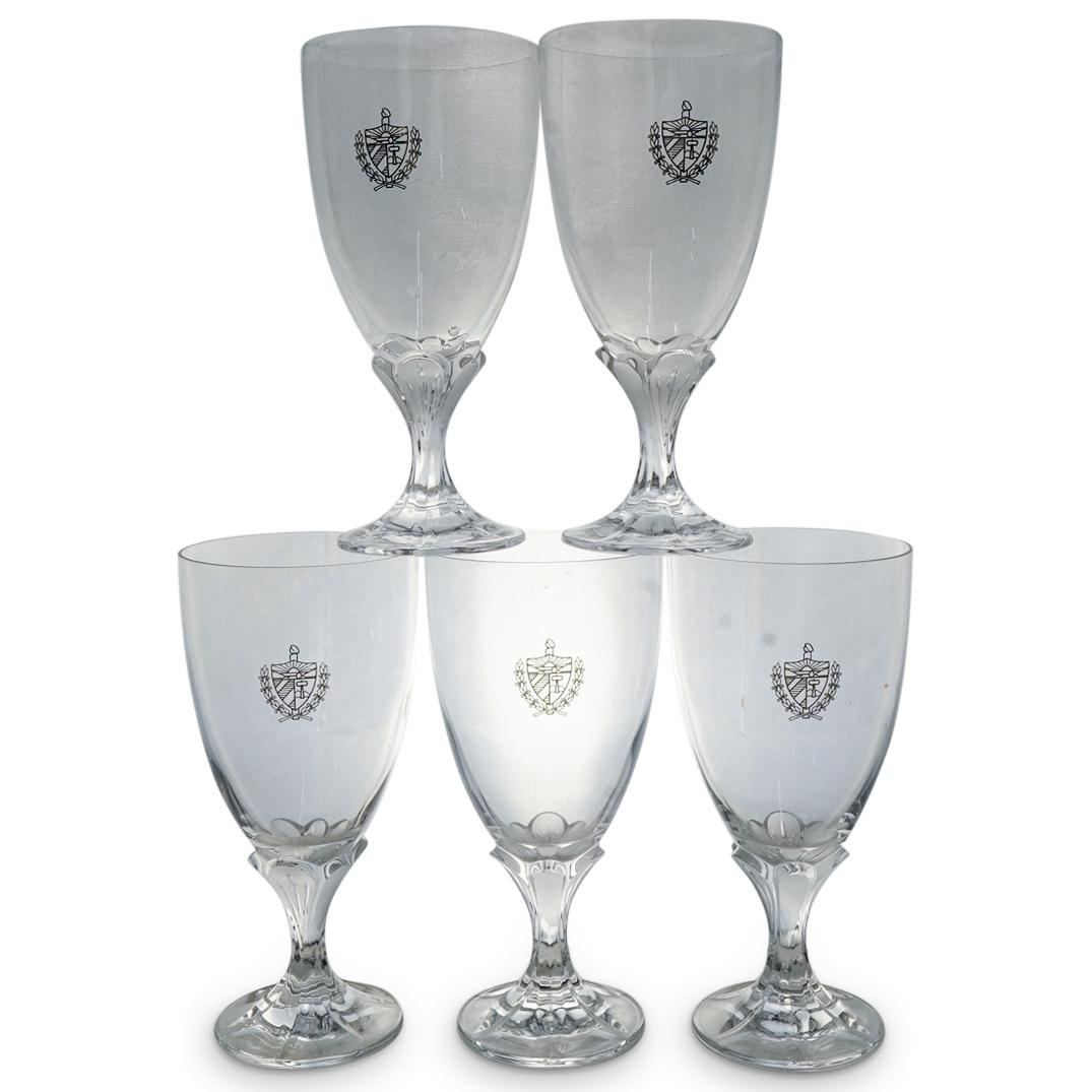 (5 Pc) Cuban Crest Crystal Glasses (1 of 4)