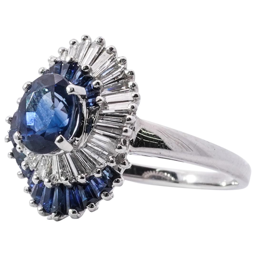 Platinum Sapphire and Diamond Cocktail Ring (1 of 5)