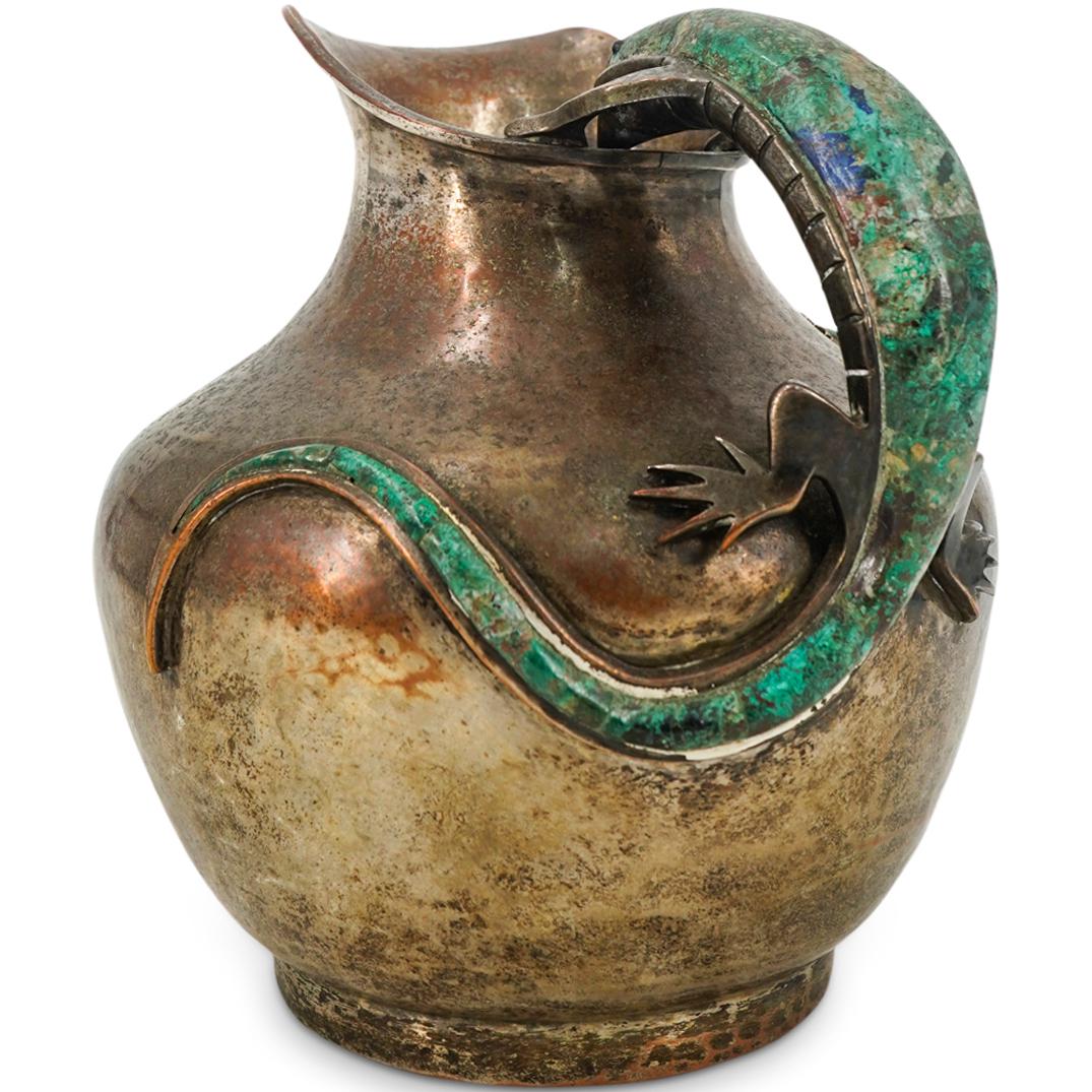 Emilia Castillo Silver Plated Turquoise Pitcher (1 of 6)