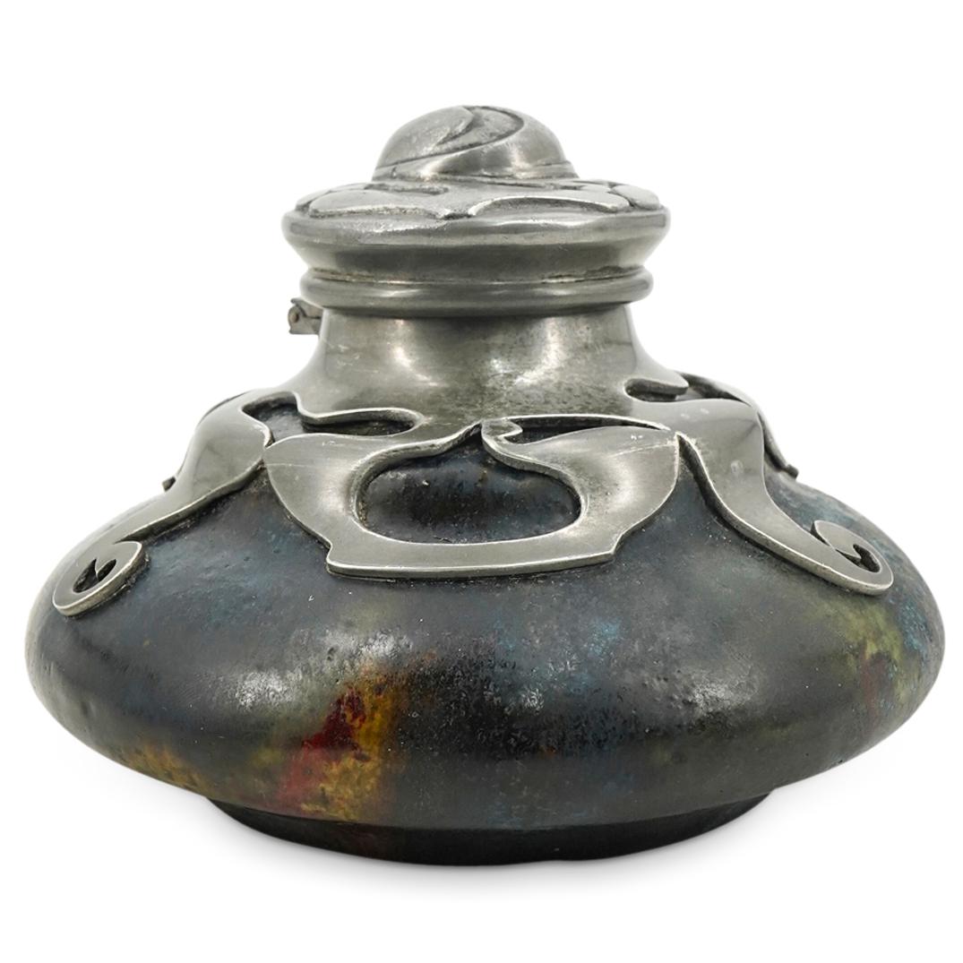 Pierre-Adrien Dalpayrat (1844-1910) Art Nouveau Round Inkwell (1 of 4)