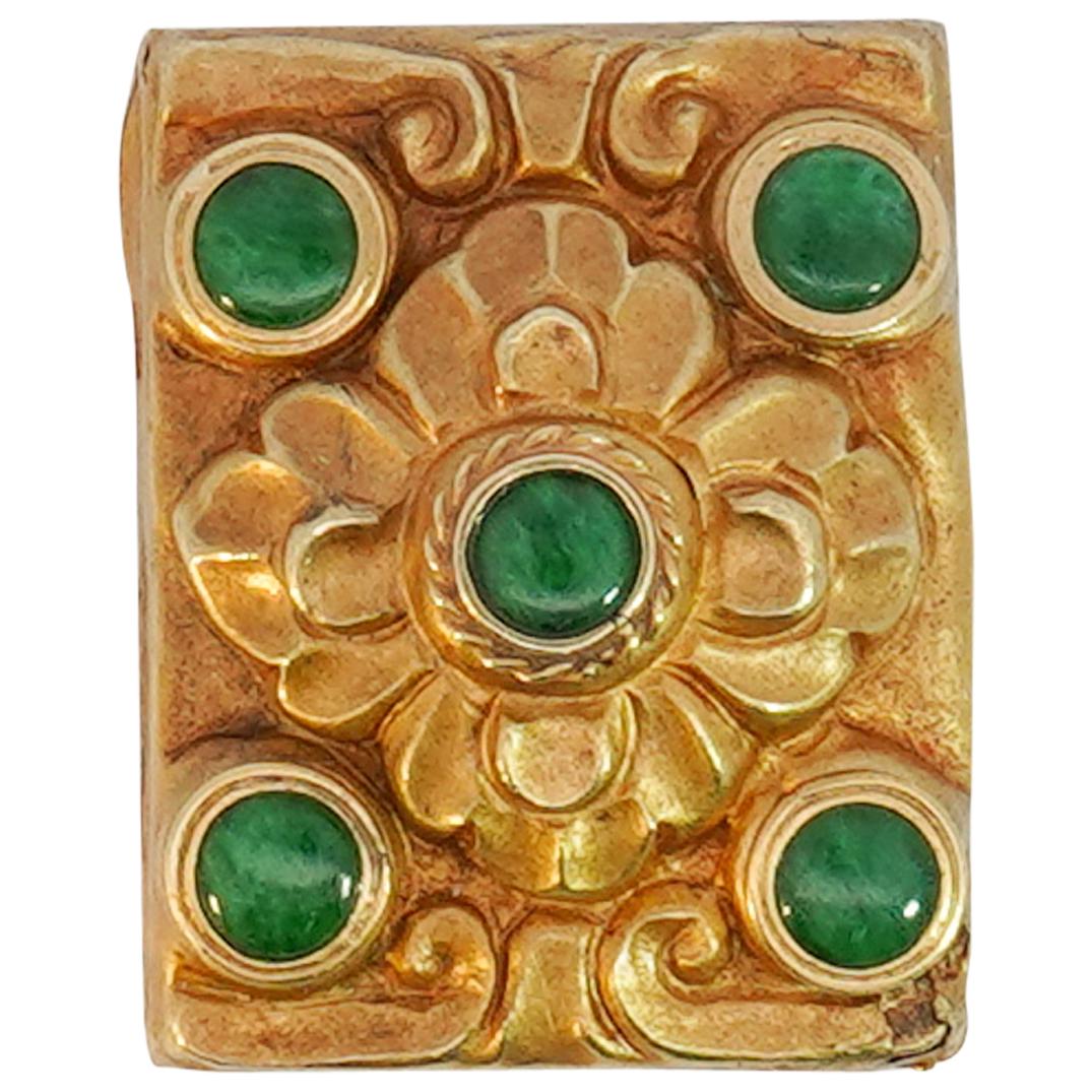 Chinese Ming Dynasty High Karat Gold and Jade Ornament (1 of 4)