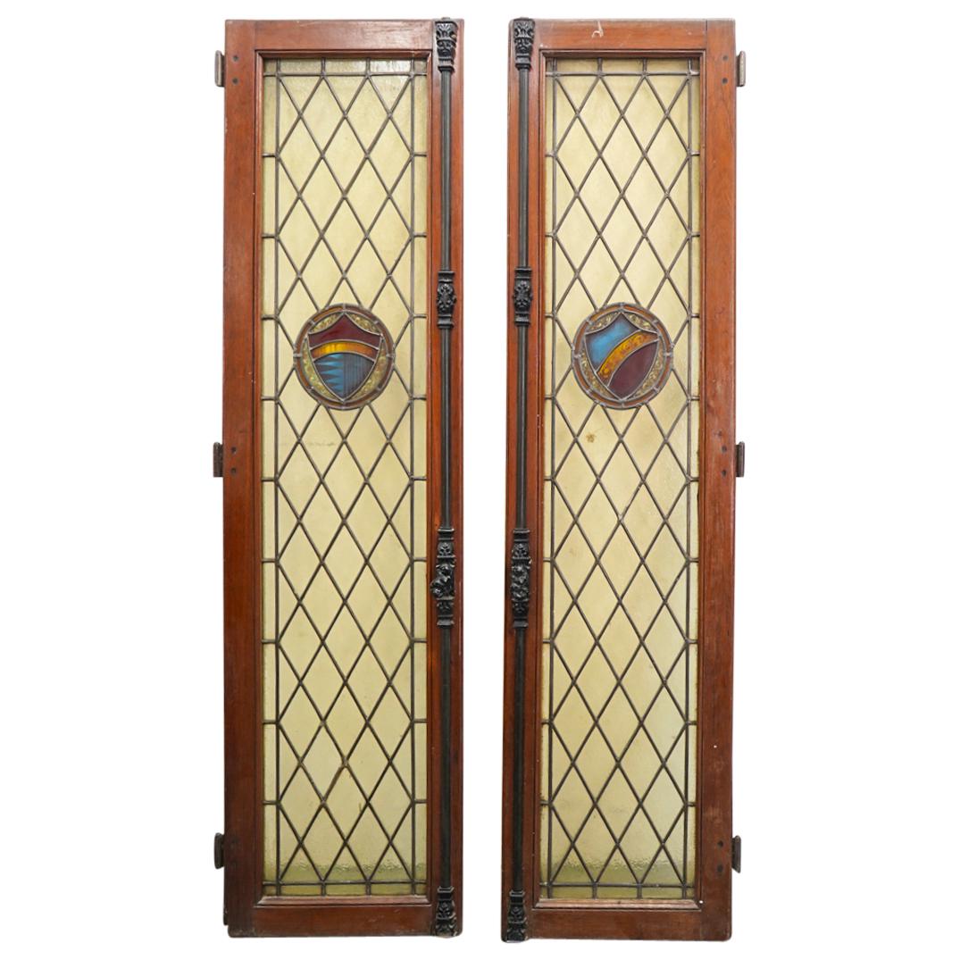 Pair Of Architectural Salvage Stained Glass Window Doors (1 of 10)