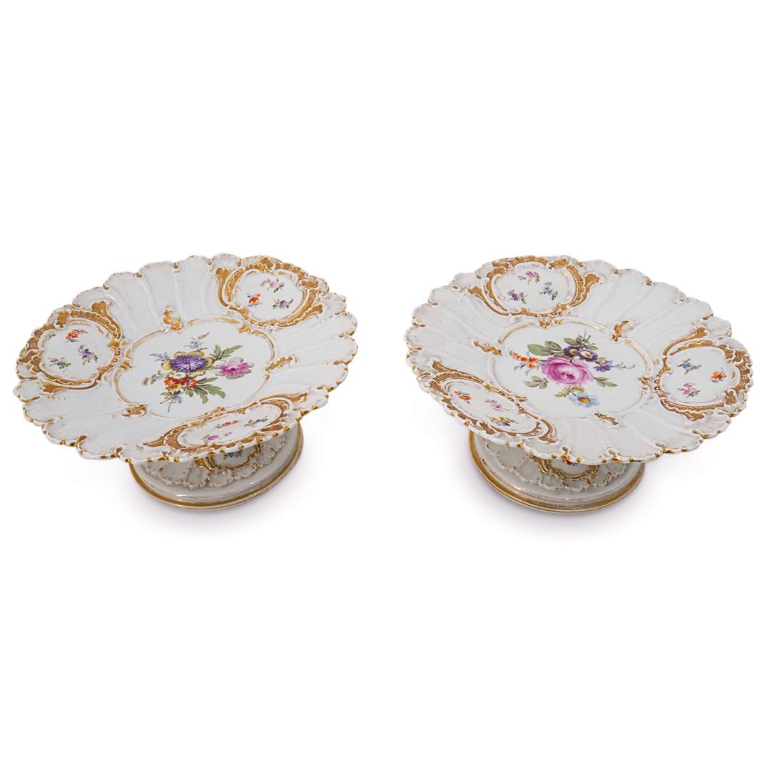 Antique Pair of Meissen Porcelain Compotes (1 of 7)