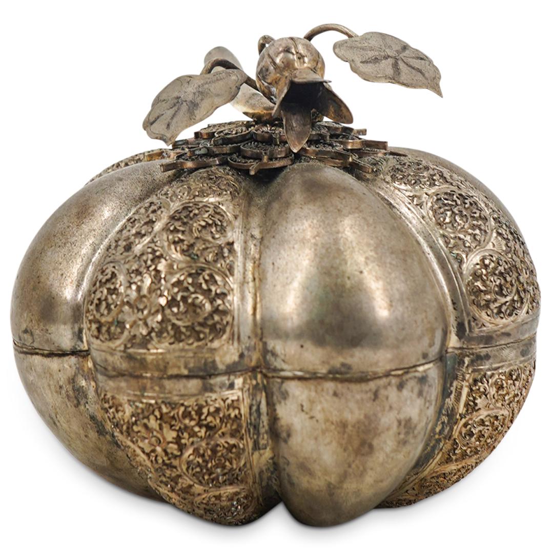 Antique Chinese Silver Pumpkin Box (1 of 9)