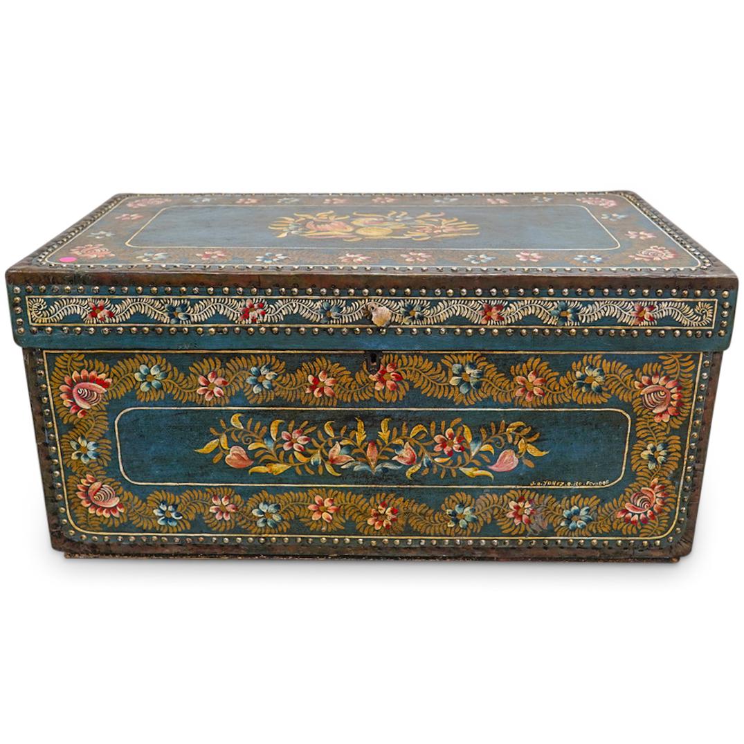 Ecuadorian Polychrome Painted Chest or Trunk (1 of 13)