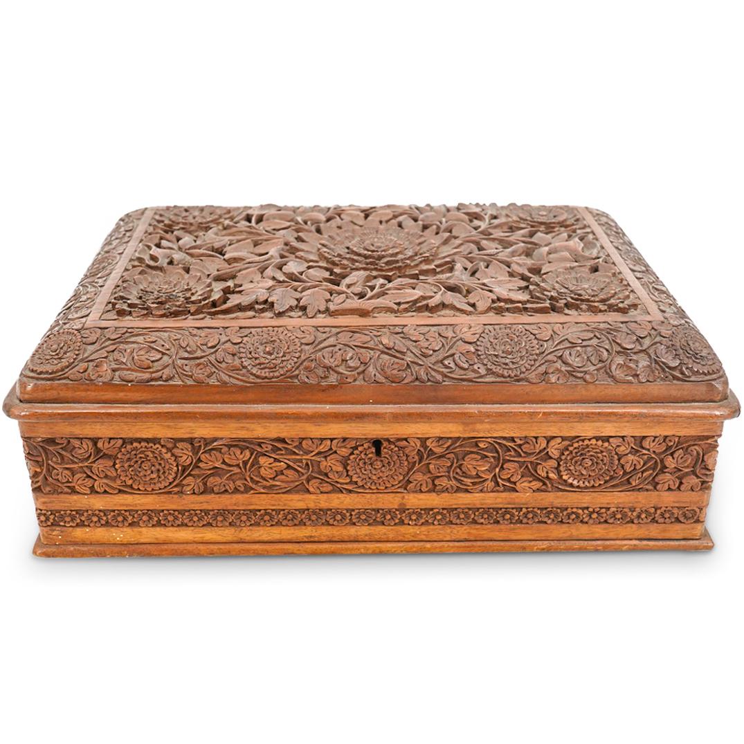 Antique Persian Carved Wood Box (1 of 9)