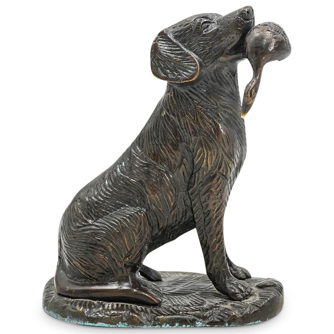 Brass Hunting Dog Sculpture