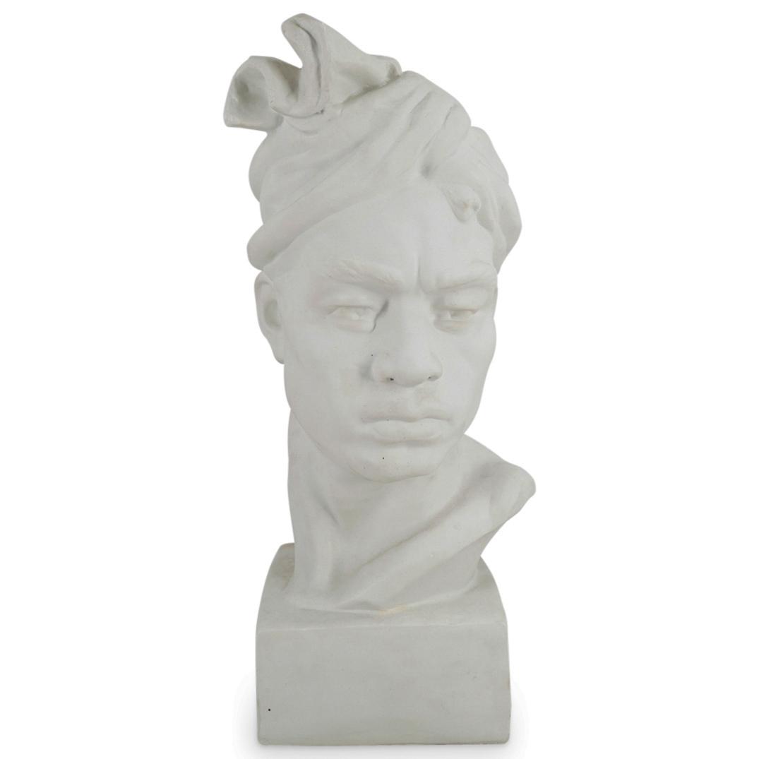 Large Currey & Company Bisque Plaster Bust (1 of 5)