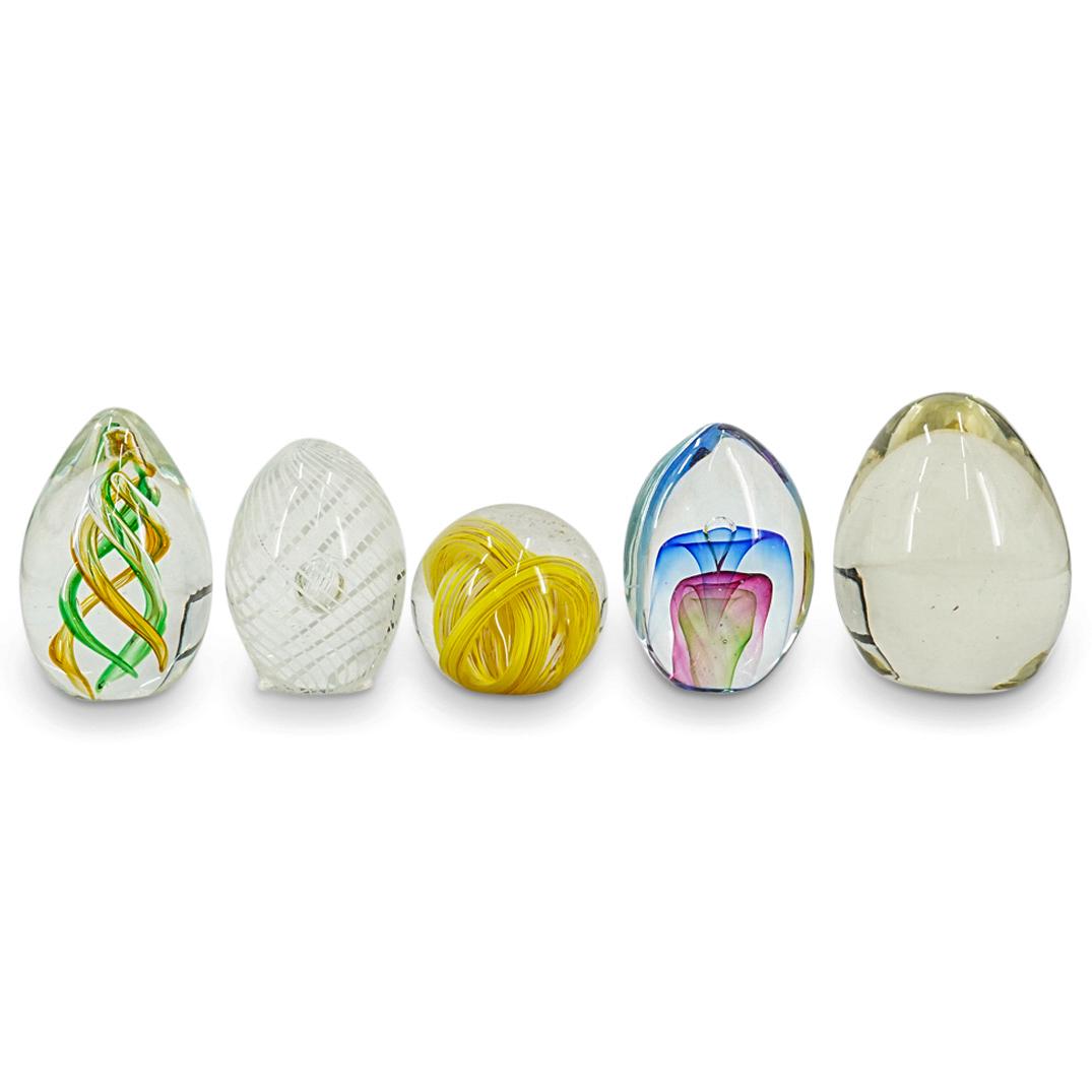(5 Pc) European Art Glass Paperweights (1 of 6)