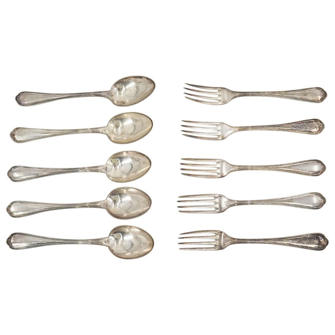 (10Pc) Christofle "Spatours" silver plated Flatware (1 of 7)