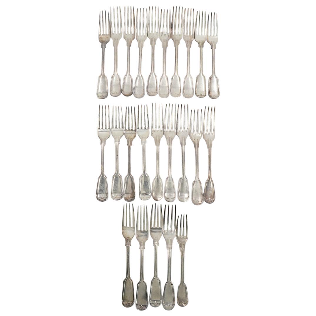 (24Pc) Christofle & Other Maker "Chinon" silver plated Forks (1 of 4)