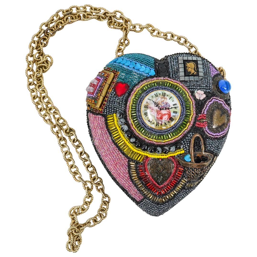 Heart-Shaped Brass Beaded Clutch (1 of 5)