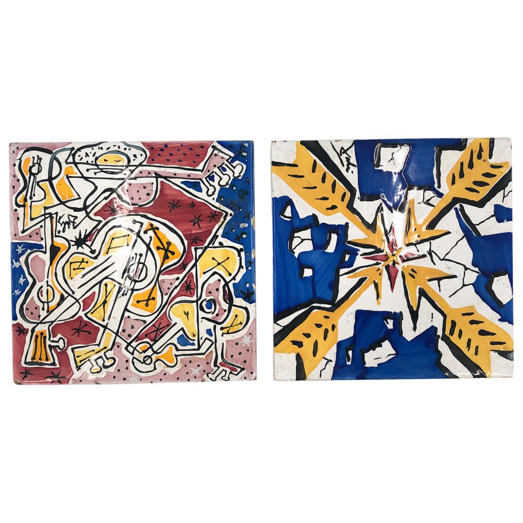 (2Pc) Vintage Salvador Dali for Maurice Duchin Tiles (1 of 4)