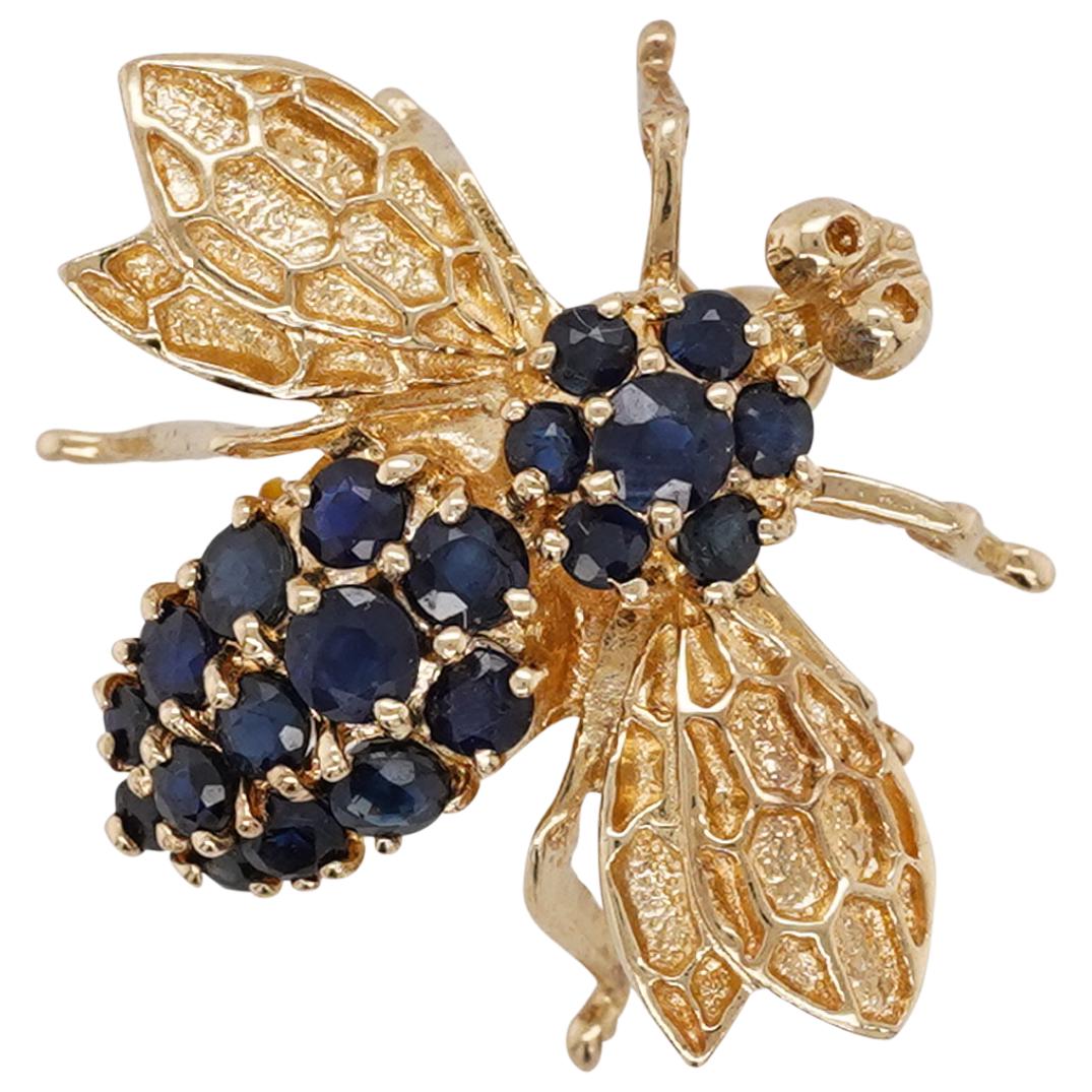 14k Gold and Sapphire Bee Pin (1 of 3)