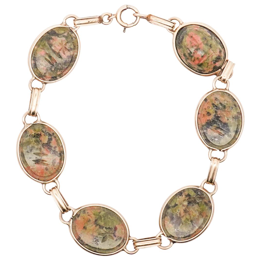 14k Gold and Hardstone Scarab Bracelet (1 of 1)