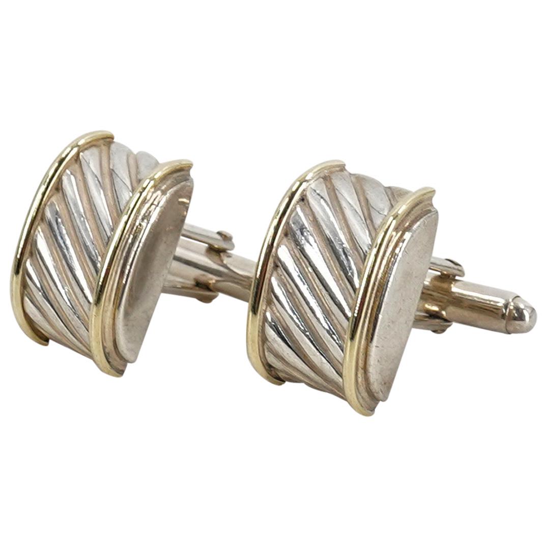 David Yurman 14K Gold And Sterling Silver Wave Links (1 of 8)