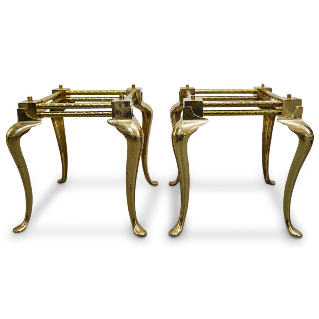 Pair Of Master Craft Style Gilt Brass Four Footed Side Tables (1 of 3)
