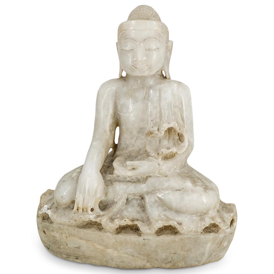 Antique Burmese Carved Alabaster Gautama Buddha (1 of 6)