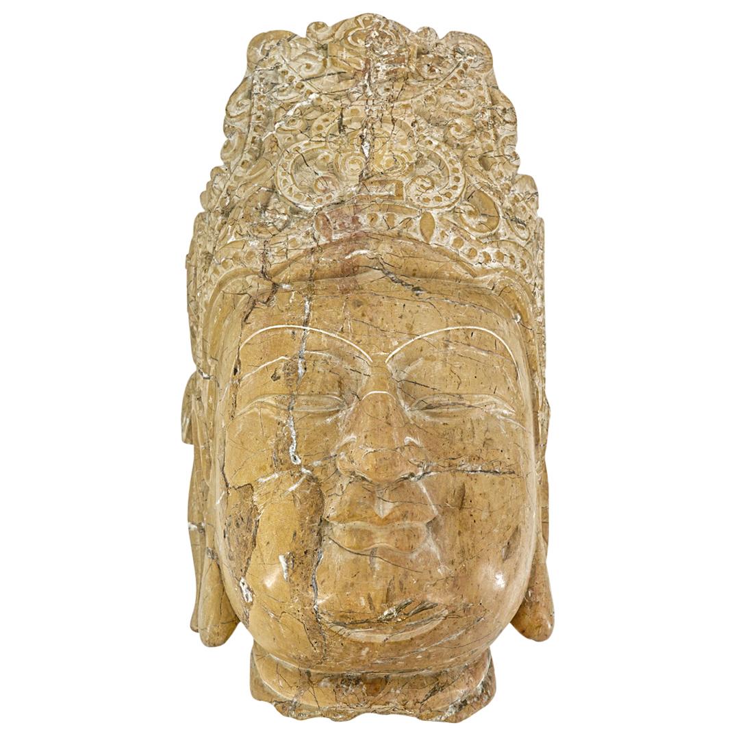 Large Antique Chinese Marble Guan Yin Head (1 of 6)