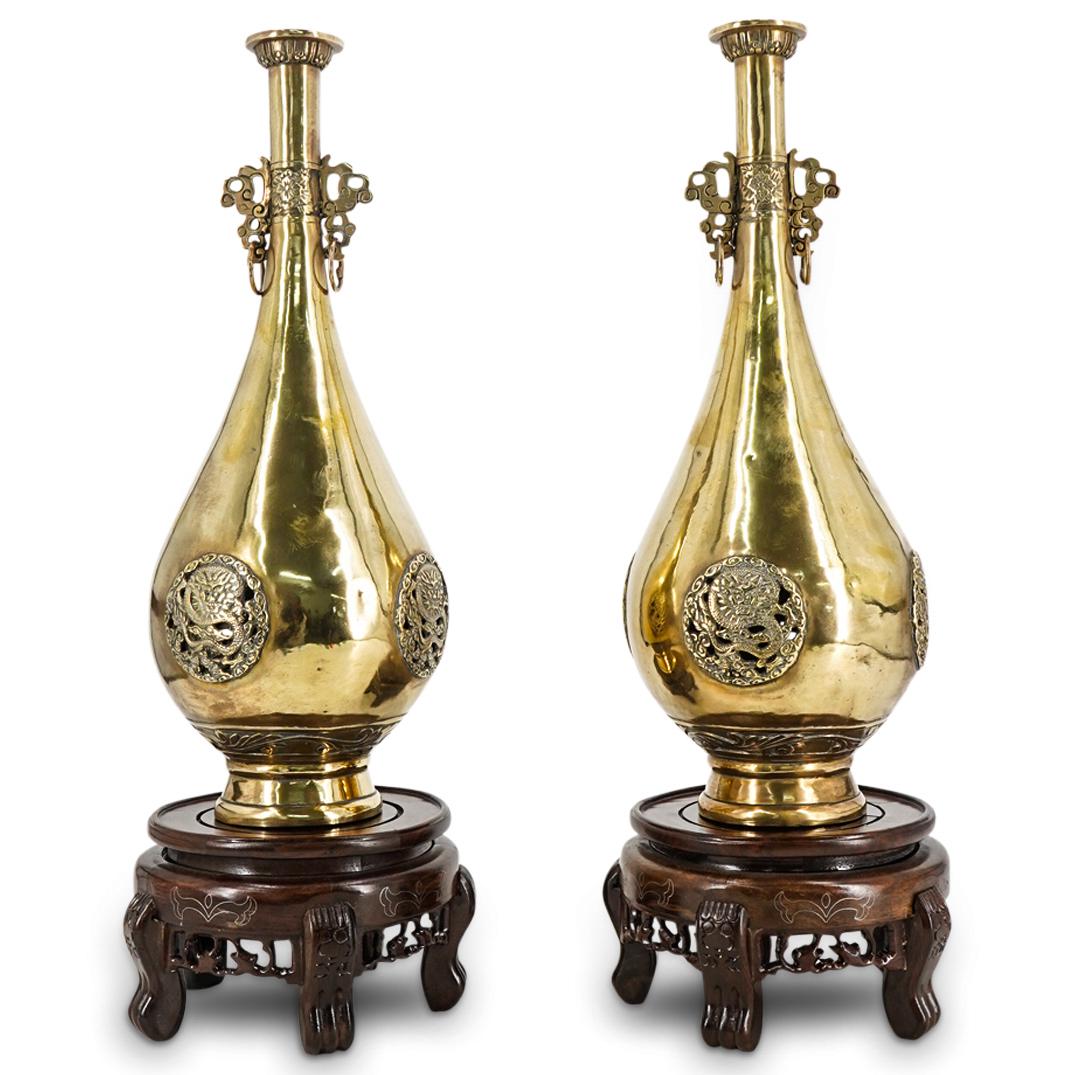 Pair of Chinese Brass Vases (1 of 6)
