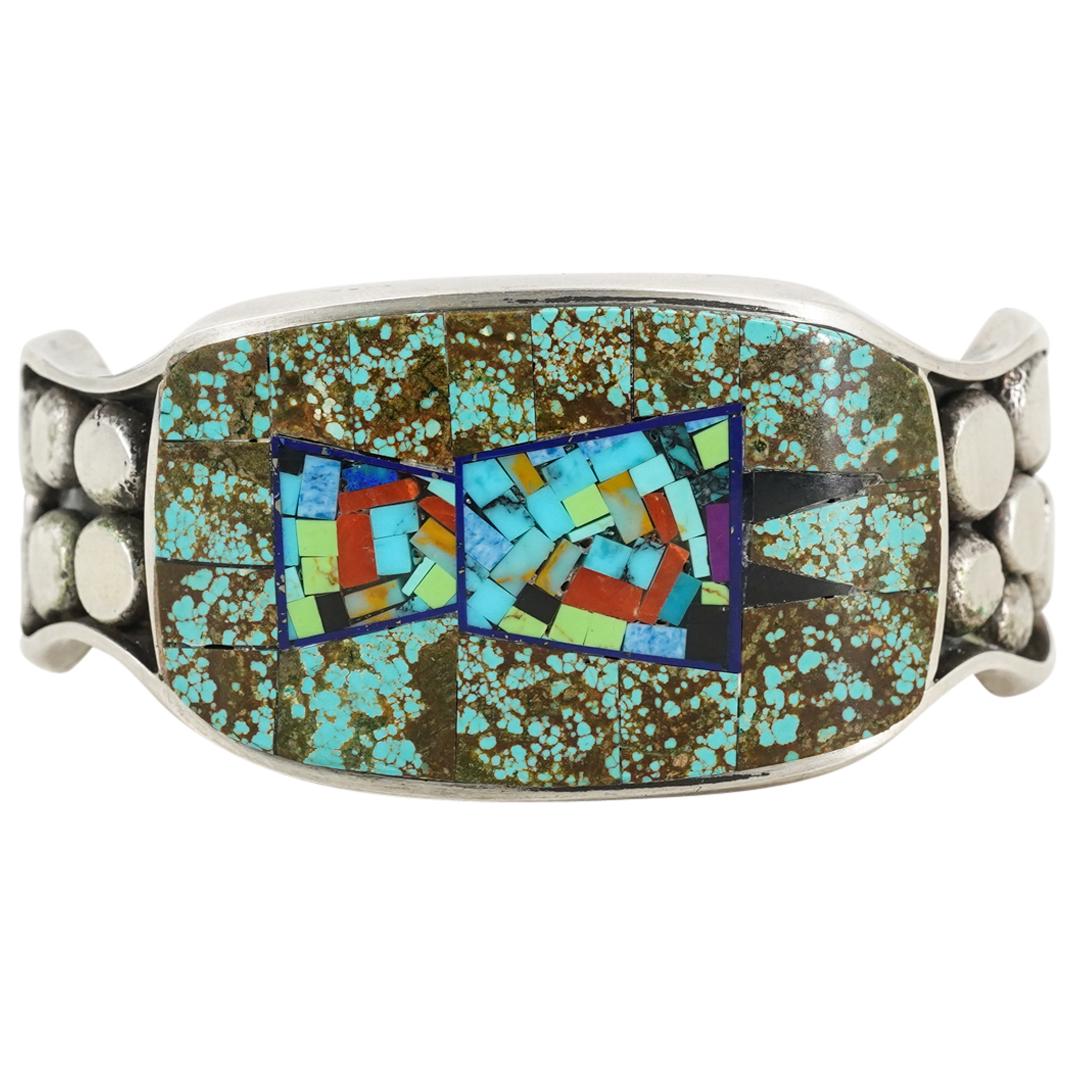 Designer Navajo Turquoise and Sterling Cuff (1 of 6)