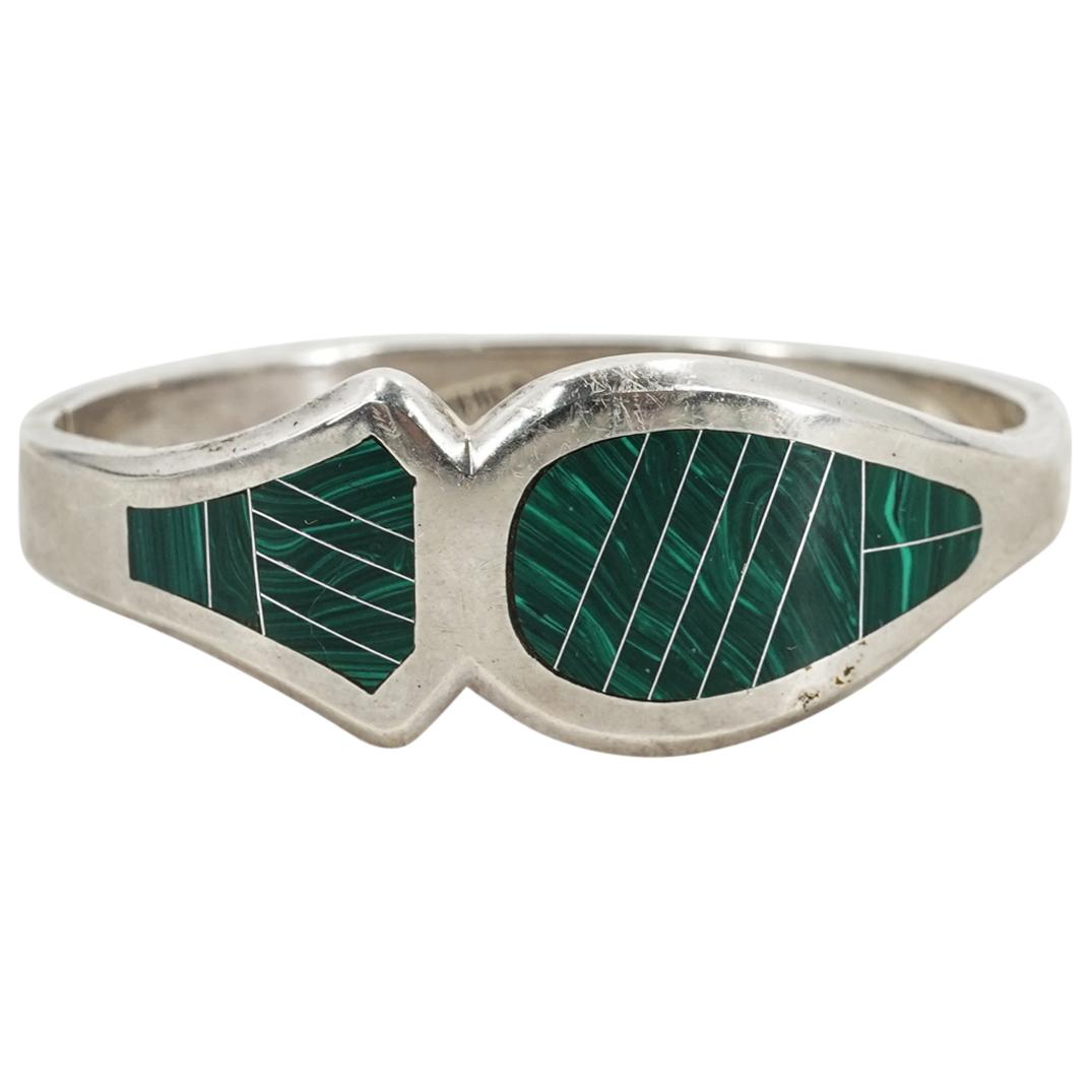 Vintage Mexican Sterling and Malachite Bracelet (1 of 4)
