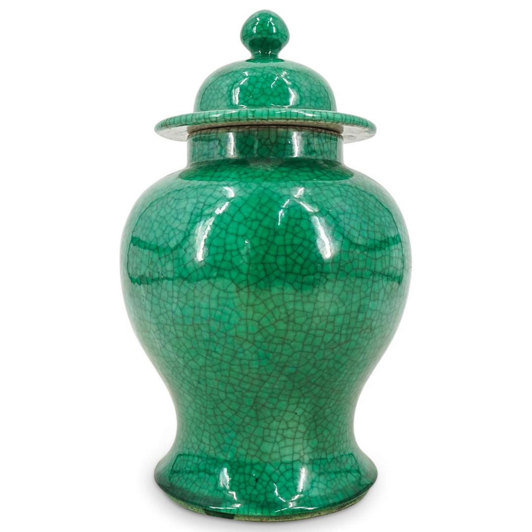 Antique Chinese Green Crackle porcelain Ginger Jar (1 of 5)