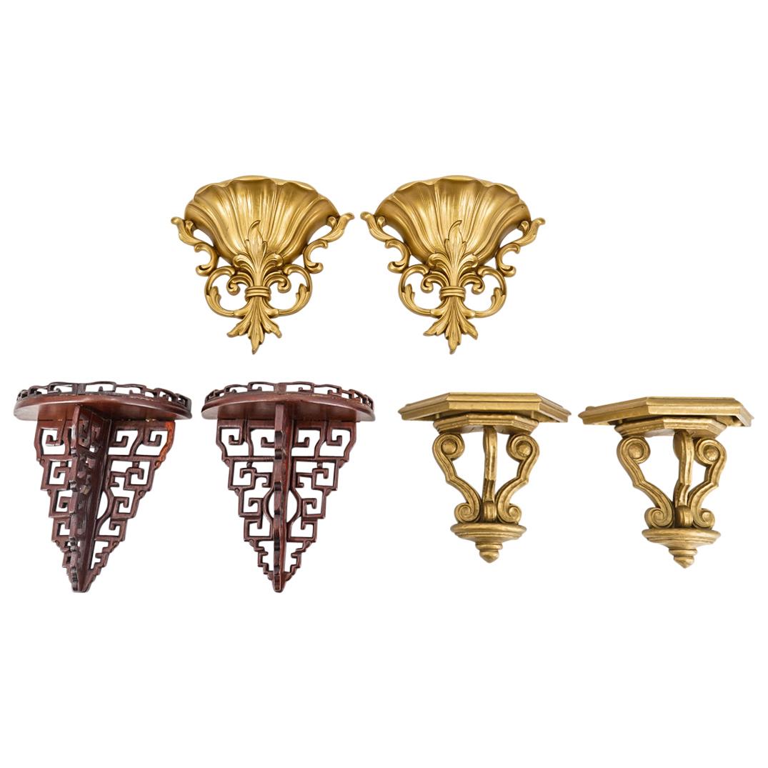 (6 Pc) Three Pairs Of Open Work Wall Brackets (1 of 12)