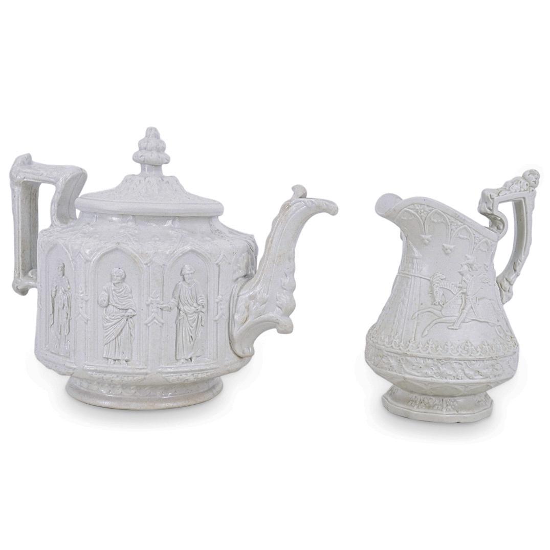 (2 Pc) Ridgeway Son And Co Creamer And Charles M Rice Teapot (1 of 14)