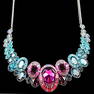 Swarovski Silver Tone Necklace With Polychrome Insets